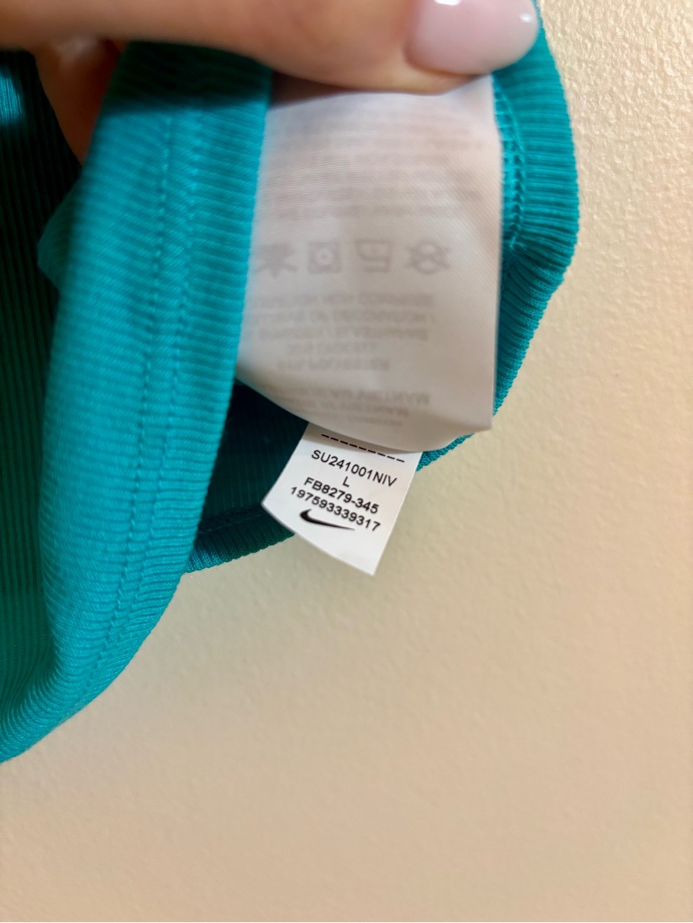 Nike Women's Teal Cropped Ribbed Active Chill Knit Tank Top NWT Large - Picture 5 of 7